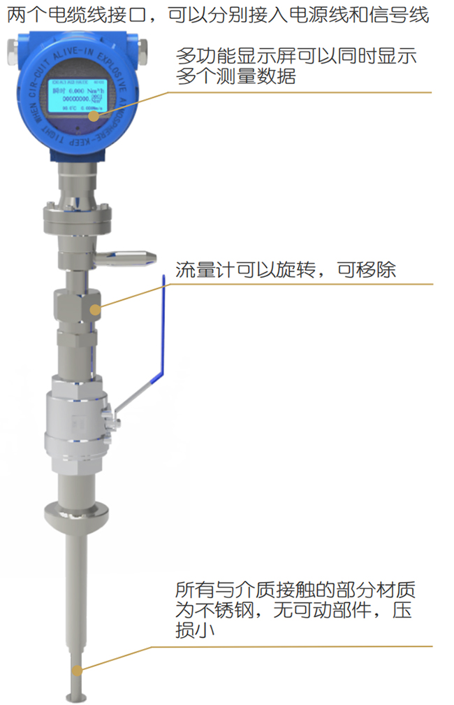 煤氣熱式氣體質(zhì)量流量計結(jié)構(gòu)圖